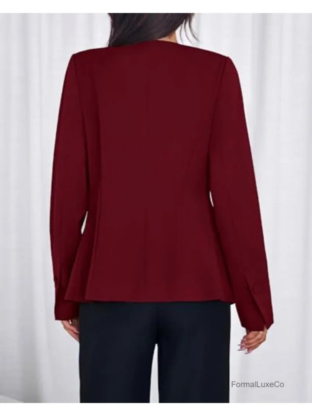 Women's Business Casual Open Front Long Sleeve Blazer Jacket with Pockets
